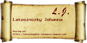 Latosinszky Johanna névjegykártya
