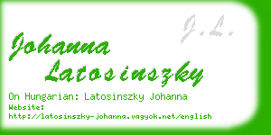 johanna latosinszky business card